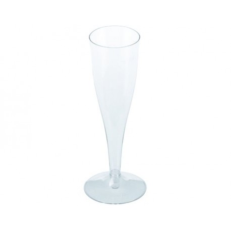 Verre à champagne avec pied amovible transparent