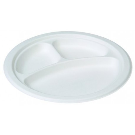 Lot de 12 Assiettes Compartimentées Cannes 23cm Blanc