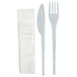 Set de couverts transparents 100 (F,C,S)